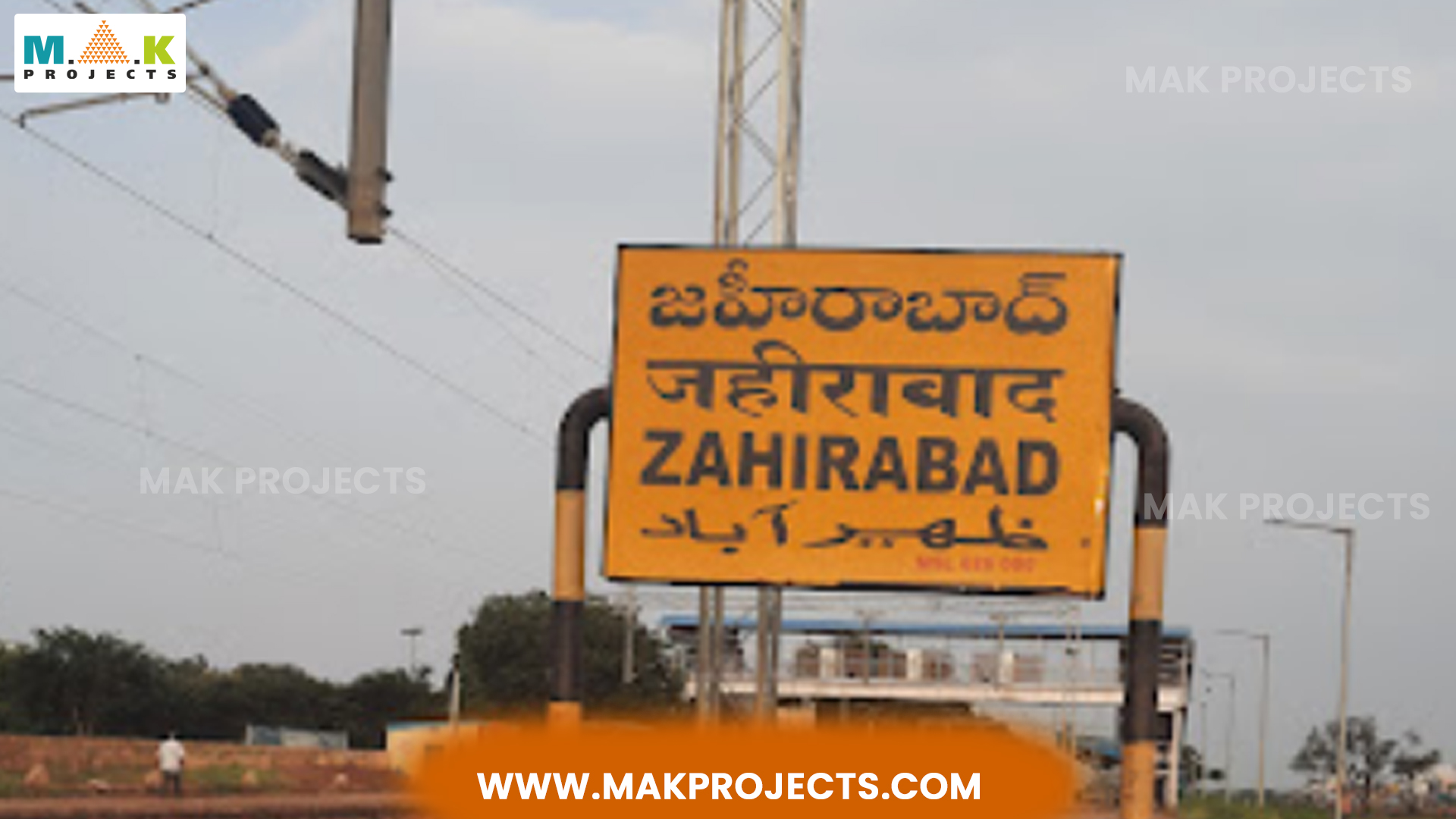 Zaheerabad Railway Station Signboard In Multiple Languages, Representing Zaheerabad'S Significance As A Location For The New Industrial Smart City Under The National Industrial Corridor Development Programme, Boosting Telangana’s Industrial Growth And Economic Development.